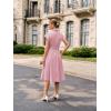 image:imageGRACE KARIN Womens Short Sleeve Shirt Dresses 2026 Summer Midi Button Down Dress Work Business Casual Dress with PocketsPink