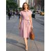 image:imageGRACE KARIN Womens Short Sleeve Shirt Dresses 2026 Summer Midi Button Down Dress Work Business Casual Dress with PocketsPink
