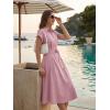 image:imageGRACE KARIN Womens Short Sleeve Shirt Dresses 2026 Summer Midi Button Down Dress Work Business Casual Dress with PocketsPink