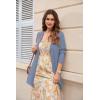 image:imageGRACE KARIN Womens Long Cardigans Trendy Lightweight Knit Blazer Casual Open Front Spring Sweaters with PocketsGrey Blue
