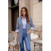 image:imageGRACE KARIN Womens Long Cardigans Trendy Lightweight Knit Blazer Casual Open Front Spring Sweaters with PocketsGrey Blue