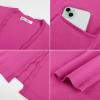 image:imageGRACE KARIN Womens Long Cardigans Trendy Lightweight Knit Blazer Casual Open Front Spring Sweaters with PocketsHot Pink