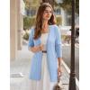 image:imageGRACE KARIN Womens Long Cardigans Trendy Lightweight Knit Blazer Casual Open Front Spring Sweaters with PocketsLight Blue