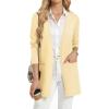 image:imageGRACE KARIN Womens Long Cardigans Trendy Lightweight Knit Blazer Casual Open Front Spring Sweaters with PocketsLight Yellow