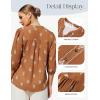 image:imageGRACE KARIN Boho Tops for Women Summer Dressy Casual Floral Blouses V Neck Button Up 34 Sleeve Shirts for VacationBrown