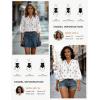 image:imageGRACE KARIN Boho Tops for Women Summer Dressy Casual Floral Blouses V Neck Button Up 34 Sleeve Shirts for VacationLight Green