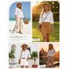 image:imageGRACE KARIN Boho Tops for Women Summer Dressy Casual Floral Blouses V Neck Button Up 34 Sleeve Shirts for VacationWhite Blue