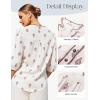 image:imageGRACE KARIN Boho Tops for Women Summer Dressy Casual Floral Blouses V Neck Button Up 34 Sleeve Shirts for VacationWhite Brown