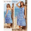 image:imageGRACE KARIN Summer Dresses for Women 2026 Beach Vacation Floral Sundresses Casual Boho Flowy Maxi Clothes with PocketsBlue White Floral