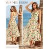 image:imageGRACE KARIN Summer Dresses for Women 2026 Beach Vacation Floral Sundresses Casual Boho Flowy Maxi Clothes with PocketsPink Green Floral