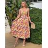 image:imageGRACE KARIN Summer Dresses for Women 2026 Beach Vacation Floral Sundresses Casual Boho Flowy Maxi Clothes with PocketsRose Yellow Floral