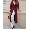 image:imageGRACE KARIN Womens Long Cardigan Trendy Lightweight Knit Dusters Coat V Neck Button Up Sweater Maxi DressBurgundy