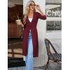 image:imageGRACE KARIN Womens Long Cardigan Trendy Lightweight Knit Dusters Coat V Neck Button Up Sweater Maxi DressBurgundy