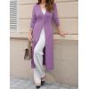 image:imageGRACE KARIN Womens Long Cardigan Trendy Lightweight Knit Dusters Coat V Neck Button Up Sweater Maxi DressPurple