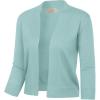 image:imageGRACE KARIN Women Cardigan Sweaters Lightweight Knit Cropped Cardigans Trendy 34 Sleeve Shrug Bolero S3XLSeafoam Blue