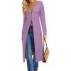 image:imageGRACE KARIN Womens Long Cardigan Trendy Lightweight Knit Dusters Coat V Neck Button Up Sweater Maxi DressPurple