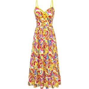image:imageGRACE KARIN Summer Dresses for Women 2026 Beach Vacation Floral Sundresses Casual Boho Flowy Maxi Clothes with PocketsRose Yellow Floral