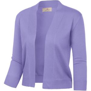 image:imageGRACE KARIN Women Cardigan Sweaters Lightweight Knit Cropped Cardigans Trendy 34 Sleeve Shrug Bolero S3XLMidpurple