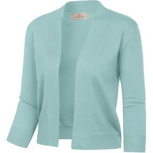image:imageGRACE KARIN Women Cardigan Sweaters Lightweight Knit Cropped Cardigans Trendy 34 Sleeve Shrug Bolero S3XLSeafoam Blue