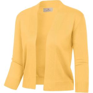 image:imageGRACE KARIN Women Cardigan Sweaters Lightweight Knit Cropped Cardigans Trendy 34 Sleeve Shrug Bolero S3XLYellow
