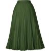 image:imageGRACE KARIN Pleated Midi Skirt for WomenSummer Chiffon Elastic High Waist Knee Length Skirts Swing ALine Boho OutfitsAmry Green