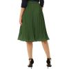 image:imageGRACE KARIN Pleated Midi Skirt for WomenSummer Chiffon Elastic High Waist Knee Length Skirts Swing ALine Boho OutfitsAmry Green