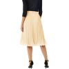 image:imageGRACE KARIN Pleated Midi Skirt for WomenSummer Chiffon Elastic High Waist Knee Length Skirts Swing ALine Boho OutfitsApricot