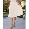 image:imageGRACE KARIN Pleated Midi Skirt for WomenSummer Chiffon Elastic High Waist Knee Length Skirts Swing ALine Boho OutfitsBeige