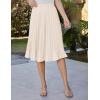 image:imageGRACE KARIN Pleated Midi Skirt for WomenSummer Chiffon Elastic High Waist Knee Length Skirts Swing ALine Boho OutfitsBeige
