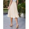 image:imageGRACE KARIN Pleated Midi Skirt for WomenSummer Chiffon Elastic High Waist Knee Length Skirts Swing ALine Boho OutfitsBeige
