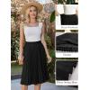 image:imageGRACE KARIN Pleated Midi Skirt for WomenSummer Chiffon Elastic High Waist Knee Length Skirts Swing ALine Boho OutfitsBlack