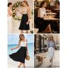 image:imageGRACE KARIN Pleated Midi Skirt for WomenSummer Chiffon Elastic High Waist Knee Length Skirts Swing ALine Boho OutfitsBlack