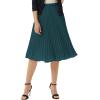 image:imageGRACE KARIN Pleated Midi Skirt for WomenSummer Chiffon Elastic High Waist Knee Length Skirts Swing ALine Boho OutfitsBlue Green