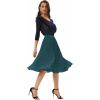 image:imageGRACE KARIN Pleated Midi Skirt for WomenSummer Chiffon Elastic High Waist Knee Length Skirts Swing ALine Boho OutfitsBlue Green