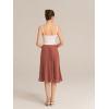 image:imageGRACE KARIN Pleated Midi Skirt for WomenSummer Chiffon Elastic High Waist Knee Length Skirts Swing ALine Boho OutfitsBrown