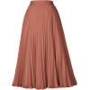 image:imageGRACE KARIN Pleated Midi Skirt for WomenSummer Chiffon Elastic High Waist Knee Length Skirts Swing ALine Boho OutfitsBrown