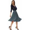 image:imageGRACE KARIN Pleated Midi Skirt for WomenSummer Chiffon Elastic High Waist Knee Length Skirts Swing ALine Boho OutfitsDark Gray