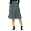 image:imageGRACE KARIN Pleated Midi Skirt for WomenSummer Chiffon Elastic High Waist Knee Length Skirts Swing ALine Boho OutfitsDark Gray