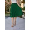 image:imageGRACE KARIN Pleated Midi Skirt for WomenSummer Chiffon Elastic High Waist Knee Length Skirts Swing ALine Boho OutfitsDark Green