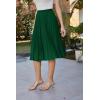 image:imageGRACE KARIN Pleated Midi Skirt for WomenSummer Chiffon Elastic High Waist Knee Length Skirts Swing ALine Boho OutfitsDark Green