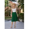 image:imageGRACE KARIN Pleated Midi Skirt for WomenSummer Chiffon Elastic High Waist Knee Length Skirts Swing ALine Boho OutfitsDark Green