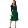 image:imageGRACE KARIN Pleated Midi Skirt for WomenSummer Chiffon Elastic High Waist Knee Length Skirts Swing ALine Boho OutfitsDark Green