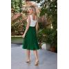 image:imageGRACE KARIN Pleated Midi Skirt for WomenSummer Chiffon Elastic High Waist Knee Length Skirts Swing ALine Boho OutfitsDark Green