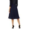 image:imageGRACE KARIN Pleated Midi Skirt for WomenSummer Chiffon Elastic High Waist Knee Length Skirts Swing ALine Boho OutfitsDark Navy