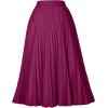image:imageGRACE KARIN Pleated Midi Skirt for WomenSummer Chiffon Elastic High Waist Knee Length Skirts Swing ALine Boho OutfitsDark Purple