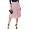 image:imageGRACE KARIN Pleated Midi Skirt for WomenSummer Chiffon Elastic High Waist Knee Length Skirts Swing ALine Boho OutfitsDark Rose Pink