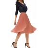 image:imageGRACE KARIN Pleated Midi Skirt for WomenSummer Chiffon Elastic High Waist Knee Length Skirts Swing ALine Boho OutfitsDark Salmon