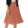 image:imageGRACE KARIN Pleated Midi Skirt for WomenSummer Chiffon Elastic High Waist Knee Length Skirts Swing ALine Boho OutfitsDark Salmon