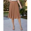 image:imageGRACE KARIN Pleated Midi Skirt for WomenSummer Chiffon Elastic High Waist Knee Length Skirts Swing ALine Boho OutfitsDeep Khaki