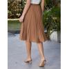 image:imageGRACE KARIN Pleated Midi Skirt for WomenSummer Chiffon Elastic High Waist Knee Length Skirts Swing ALine Boho OutfitsDeep Khaki